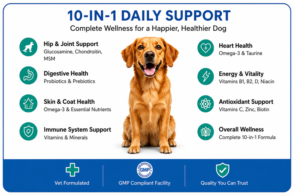 Dogs 10 In 1 Multivitamin Supplement for Immune Support