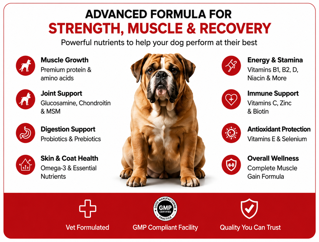 Dogs Muscle Gain Supplement for Strength & Healthy Weight