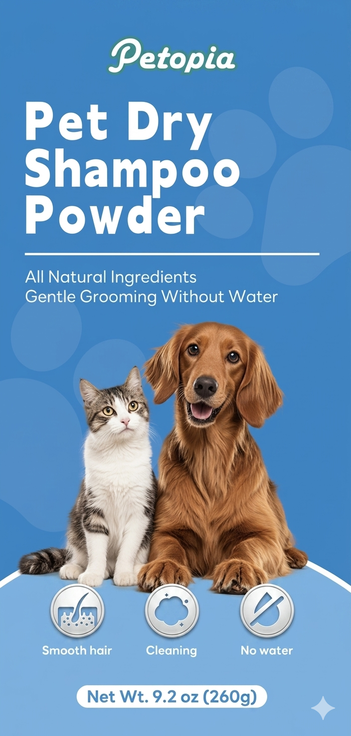 Pet Dry Shampoo Powder for Clean Fresh Fur